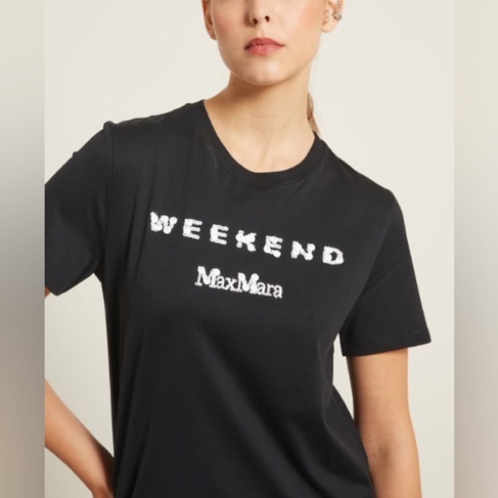 Weekend Max Mara Label-cut T-shirt Printed with Sequins Sz:Medium  Spring/Summer